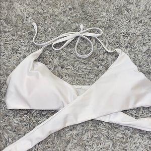 white bathing suit top